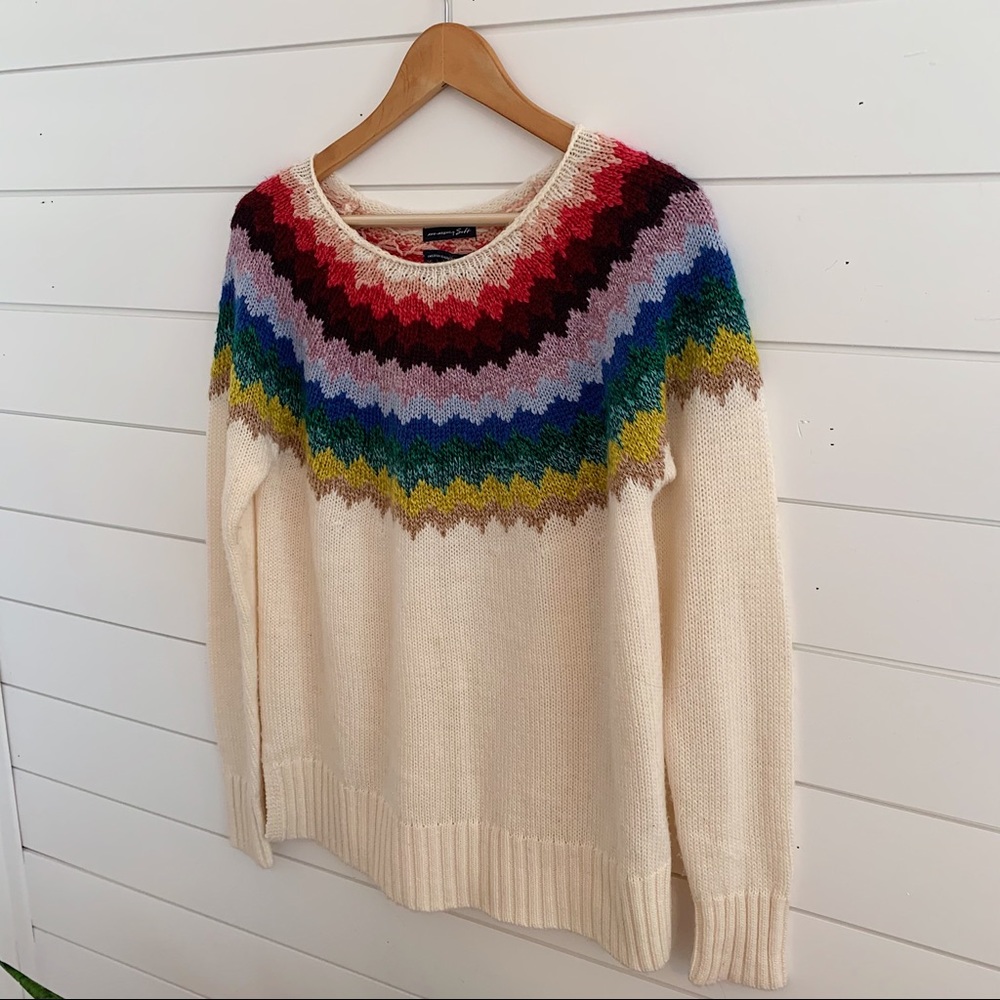 American Eagle | Fair Isle Sweater | Cream/Multi - Picture 5 of 7